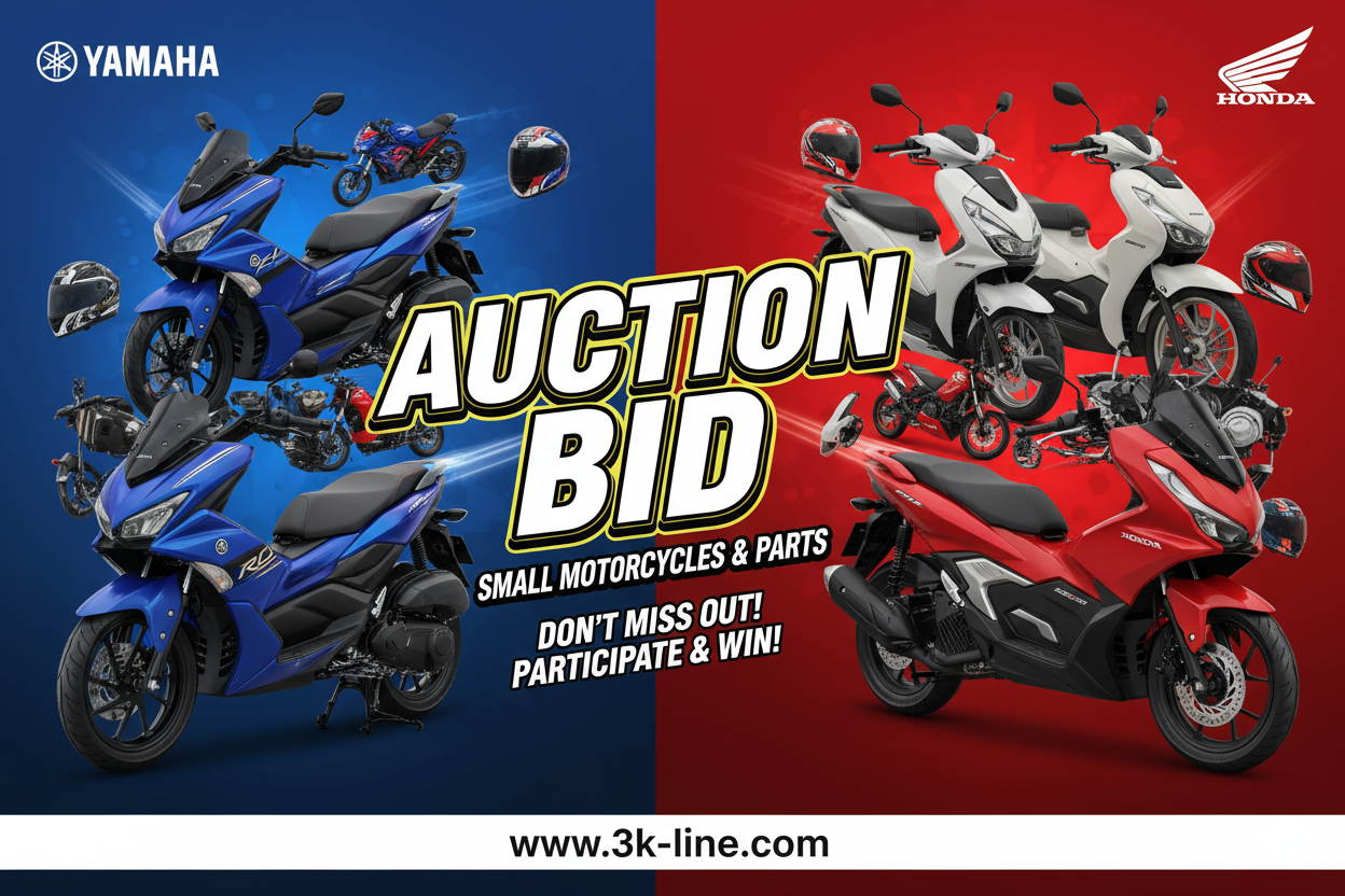 Yamaha和Honda摩托车零件竞拍海报